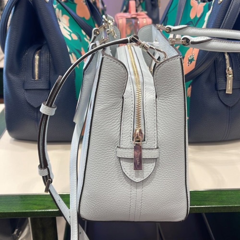 Kate Spade Leila Medium Triple Compartment Satchel Hazy Morning Color - Picture 14 of 16
